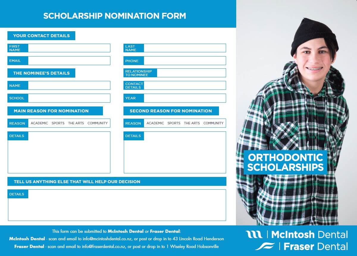 Orthodontic Scholarship nomination form